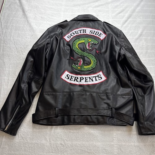 Jacket faux leather serpents - faux,